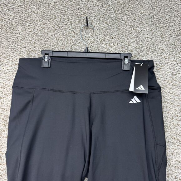 Adidas Optime Leggings Womens 3X Black Plus Size 7/8 Gym Run Training Ladies New - Picture 2 of 16